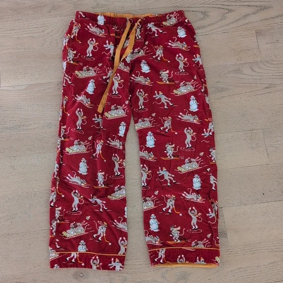 Nick & Nora Sock Monkey Pajama Set Size M - Picture 4 of 8